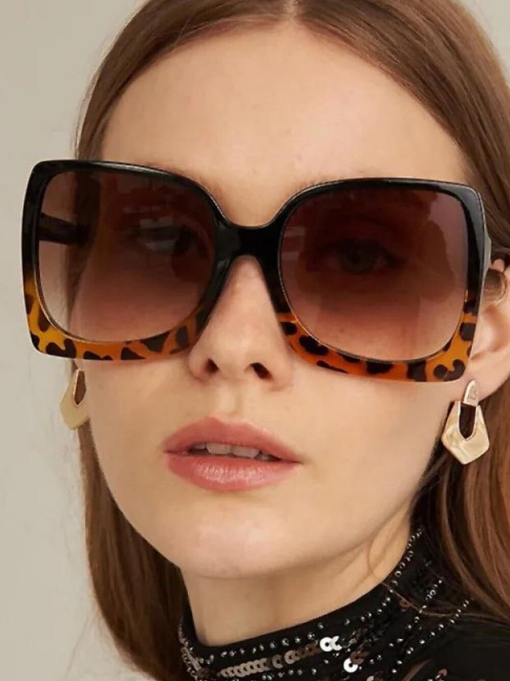 Retro Oversize Square Sunglasse